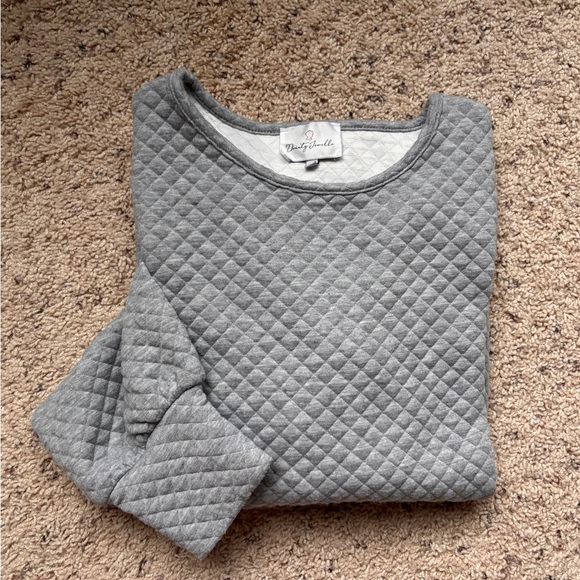 Dainty Jewels women’s grey quilted long sleeve sweater, size M - Picture 7 of 9
